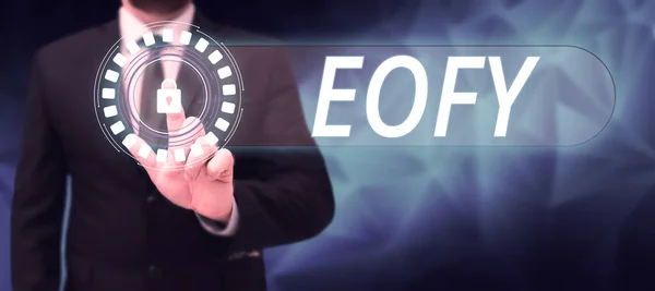 Handschrift Eofy Business Concept Een Mega Verkoop Gehouden Een Einde — Stockfoto