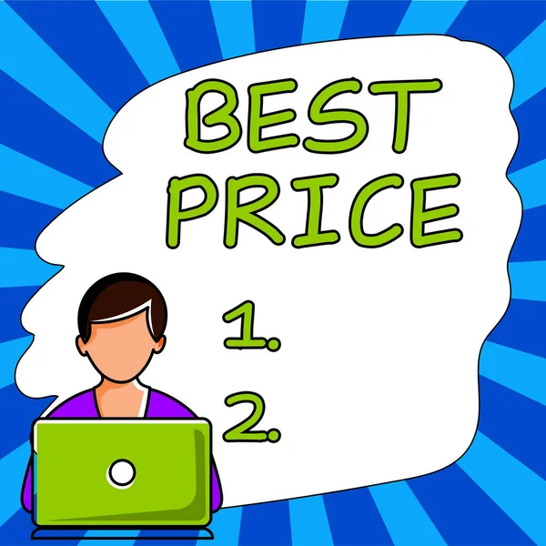Hand Writing Sign Best Price Business Showcase Buyer Seller Can — Fotografia de Stock