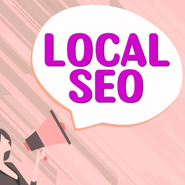 Inspiration Showing Sign Local Seo Word Written Effective Way Marketing — Foto Stock