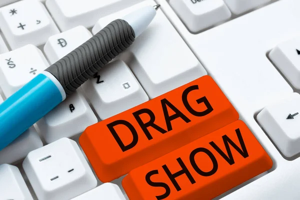 Text Sign Showing Drag Show Business Concept Competitive Event Two — Foto de Stock