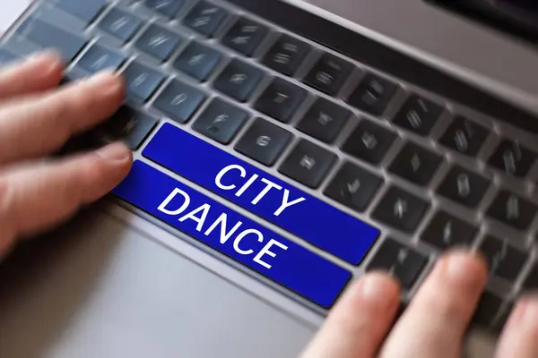 Inspiration Showing Sign City Dance Word Written Activity Dancing Pleasure — стоковое фото