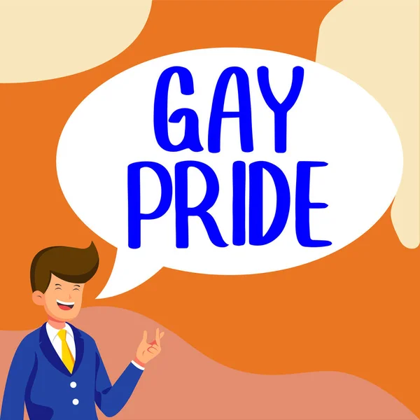 Inspirace Ukazující Znamení Gay Pride Obchodní Přehlídka Důstojnost Idividuálu Který — Stock fotografie