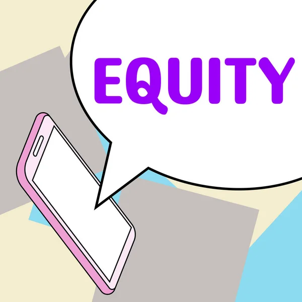 Titulek Textu Představující Equity Business Koncept Kvality Být Spravedlivý Nestranný — Stock fotografie