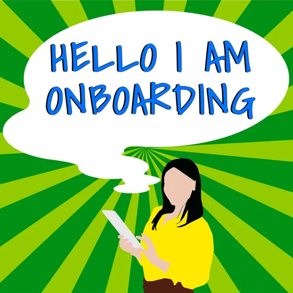 Inspiration Showing Sign Hello Onboarding Business Showcase Action Process Integrating — Foto Stock