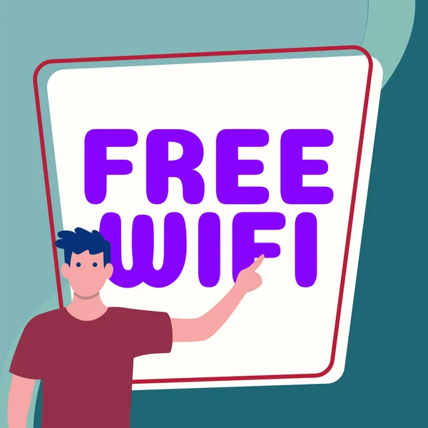 Inspiration Showing Sign Free Wifi Business Approach Let You Connect — Foto Stock