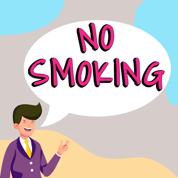 Text Caption Presenting Smoking Business Overview Using Tobacco Forbiden Place — 图库照片