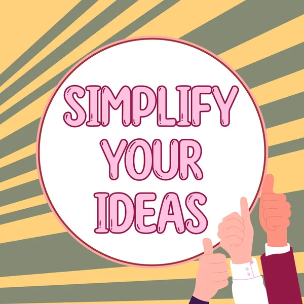 Writing Displaying Text Simplify Your Ideas Business Idea Make Simple — Zdjęcie stockowe