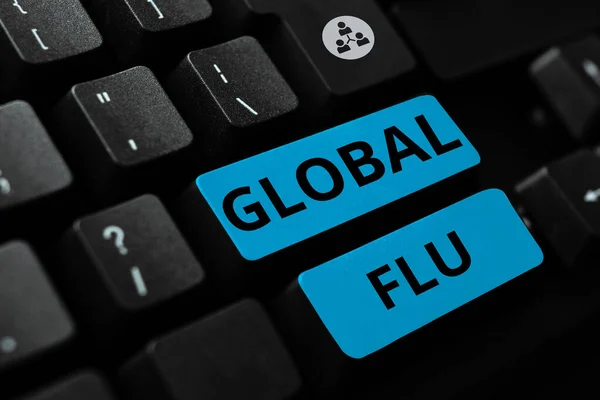Text Showing Inspiration Global Flu Internet Concept Common Communicable Illness — Stock Photo, Image