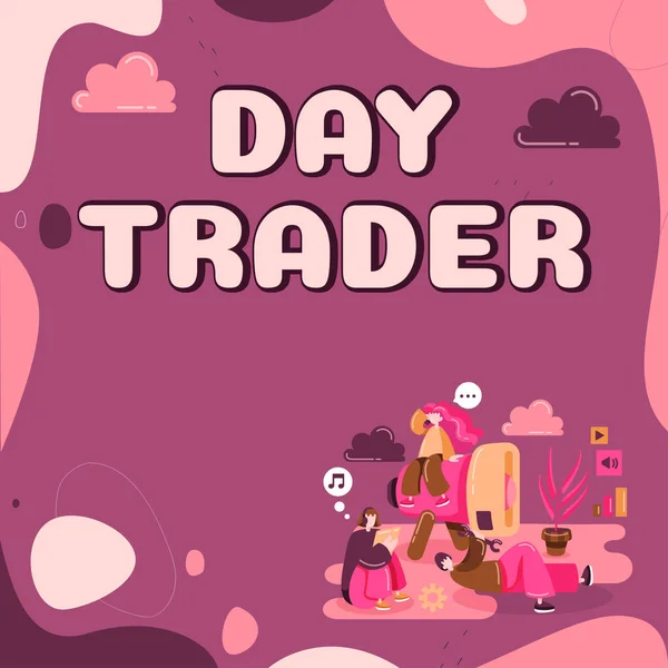 Conceptual Display Day Trader Concept Meaning Person Buy Sell Financial — Stockfoto