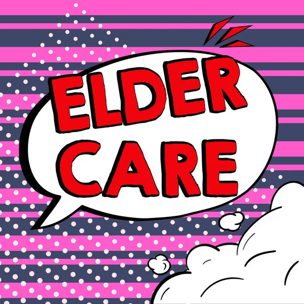 Text Sign Showing Elder Care Concept Meaning Care Older People — Stock Fotó
