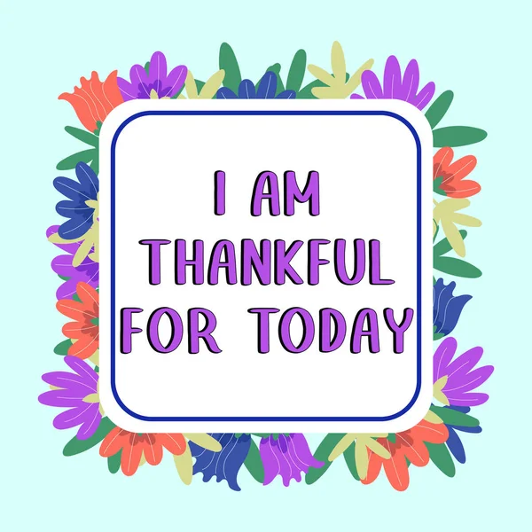Writing Displaying Text Thankful Today Concept Meaning Grateful Living One — Foto de Stock
