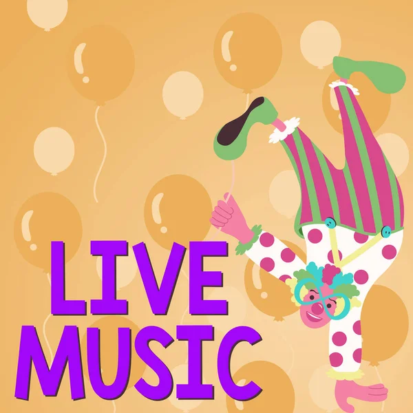 Hand Writing Sign Live Music Business Concept Performance Given One — Stock Fotó