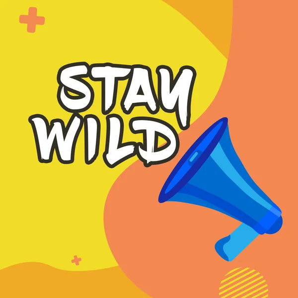 Sign Displaying Stay Wild Word Written Keep Being You Doing — Stock Fotó