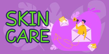 Text caption presenting Skin Care, Internet Concept things that you do or use to keep your skin healthy and attractive