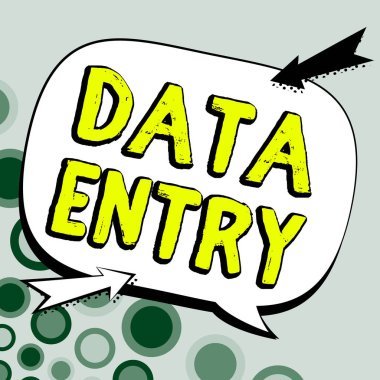 Conceptual display Data Entry, Internet Concept process of inputting data or information into the computer