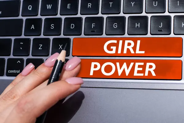Conceptual Display Girl Power Business Showcase Assertiveness Self Confidence Shown —  Fotos de Stock