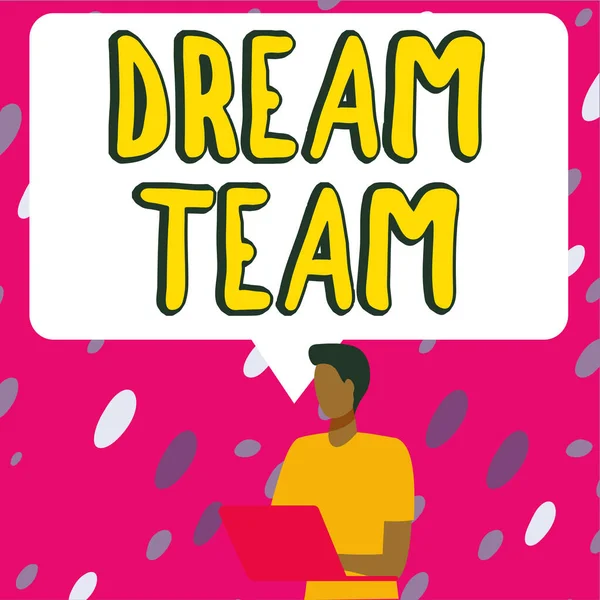 Conceptual Display Dream Team Internet Concept Prefered Unit Group Make — 图库照片