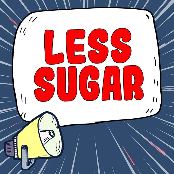 Writing Displaying Text Less Sugar Concept Meaning Lower Volume Sweetness — Stockfoto