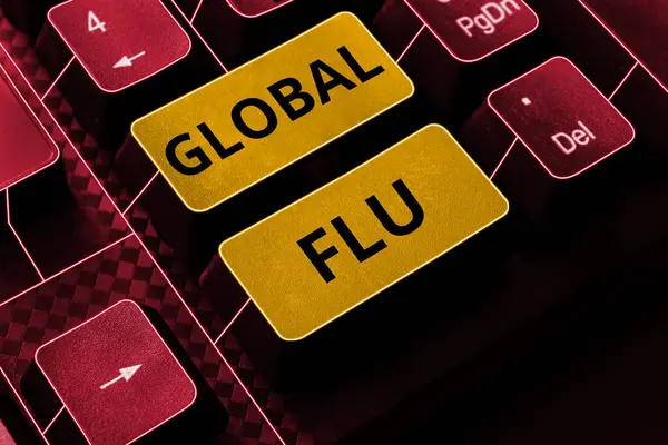 Writing Displaying Text Global Flu Business Idea Common Communicable Illness — Stock Photo, Image