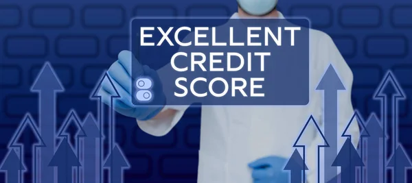 Handwriting Text Excellent Credit Score Business Concept Persons Report Financial — Fotografia de Stock
