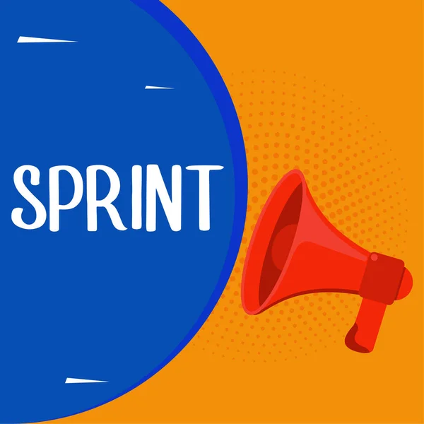 Text Caption Presenting Sprint Conceptual Photo Move Top Speed Especially — Foto Stock