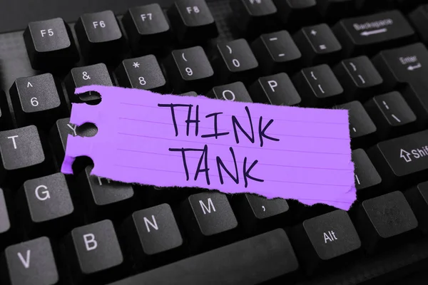 Text Showing Inspiration Think Tank Word Written Thinking Innovative Valuable — Stok fotoğraf