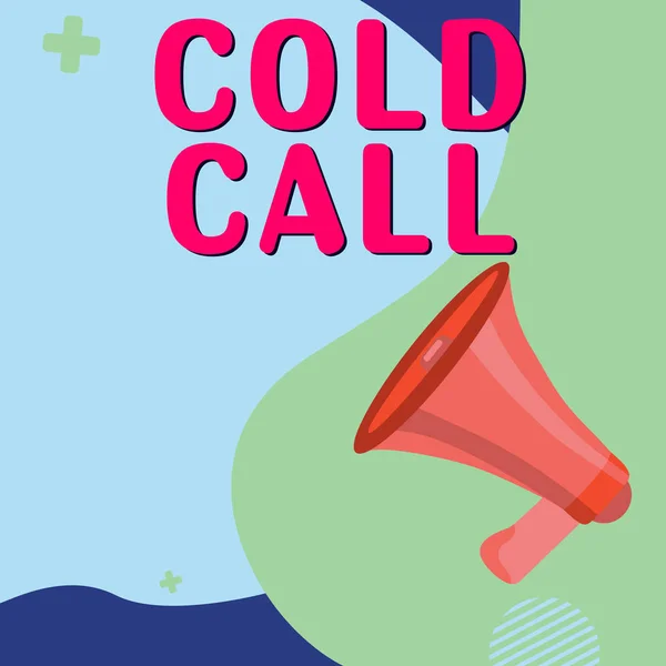 Hand Writing Sign Cold Call Business Concept Unsolicited Call Made — 스톡 사진