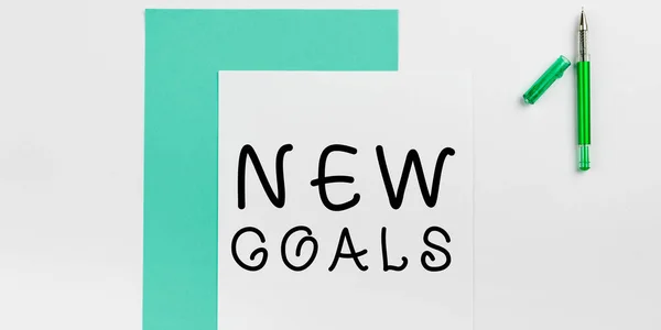 Conceptual Caption New Goals Internet Concept List Clearly Defined Plans —  Fotos de Stock