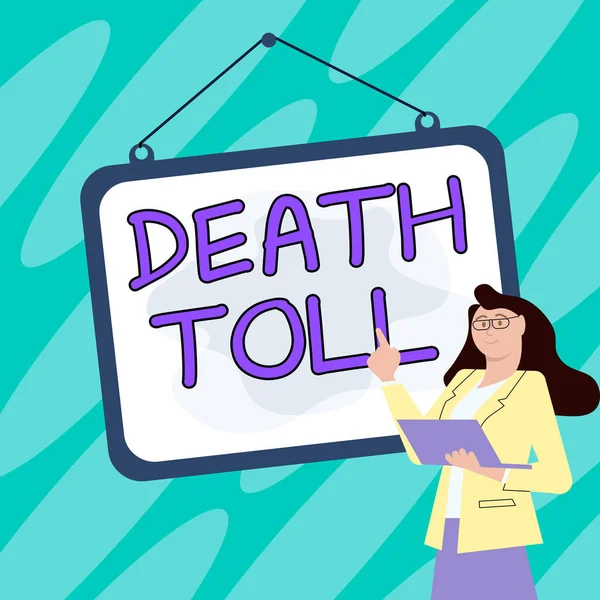 Conceptual Display Death Toll Business Approach Number Deaths Resulting Particular — Stock Photo, Image
