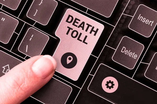 Inspiration Showing Sign Death Toll Business Idea Number Deaths Resulting — Stock Photo, Image
