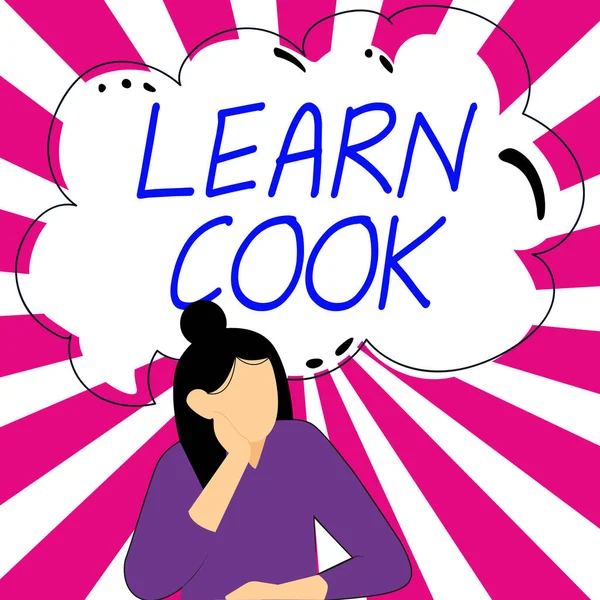 Text Sign Showing Learn Cook Business Approach Gaining Knowledge Acquiring — Fotografia de Stock