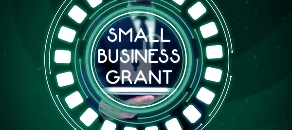 Handschriftliches Zeichen Small Business Grant Konzept Für Ein Unternehmen Privatbesitz — Stockfoto