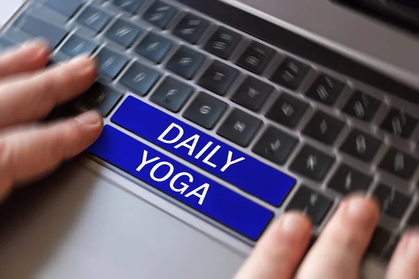 Text Sign Showing Daily Yoga Business Overview Series Yoga Workouts — 스톡 사진