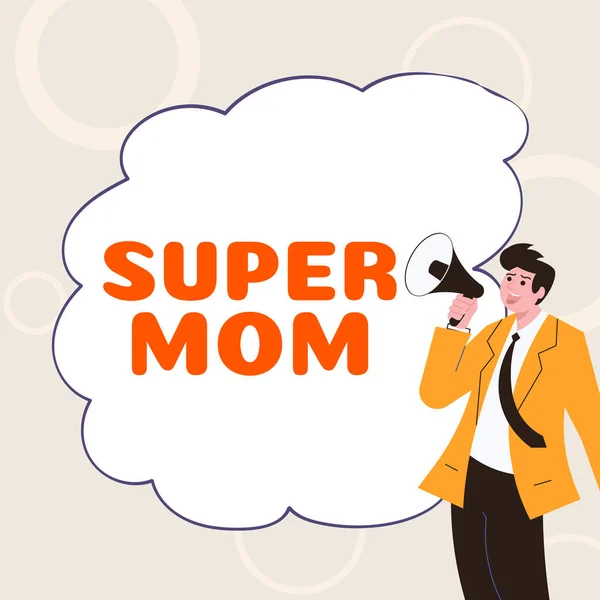 Text Showing Inspiration Super Mom Conceptual Photo Mother Who Can — 스톡 사진