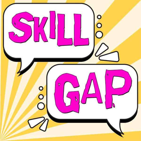 Inspiration Showing Sign Skill Gap Business Concept Refering Persons Weakness — Stock Photo, Image