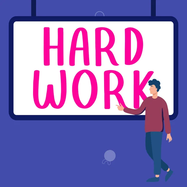 Conceptual Display Hard Work Word Always Putting Lot Effort Care — Zdjęcie stockowe