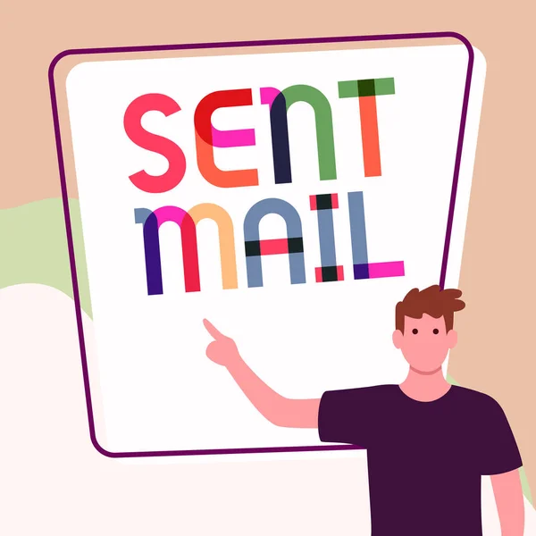 Sign Displaying Sent Mail Internet Concept Event Letter Taken Somewhere — Zdjęcie stockowe