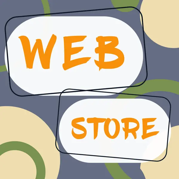 Hand Writing Sign Web Store Business Concept Consumers Directly Buy — Stok fotoğraf