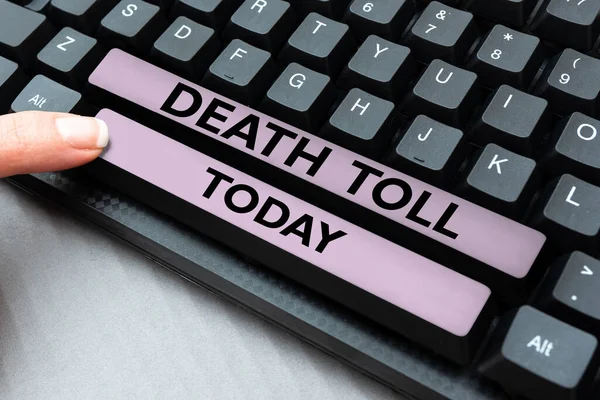Conceptual Caption Death Toll Word Number Deaths Resulting Particular Incident — Stock Photo, Image