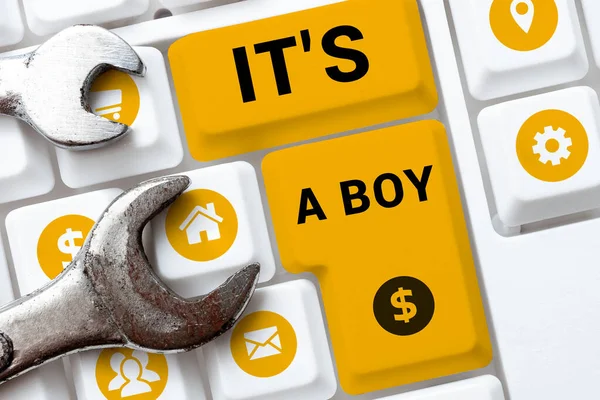 Text Showing Inspiration Its Boy Business Approach Expecting Male Baby — Foto de Stock