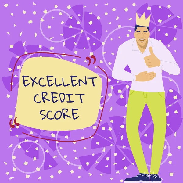 Conceptual Display Excellent Credit Score Internet Concept Persons Report Financial —  Fotos de Stock