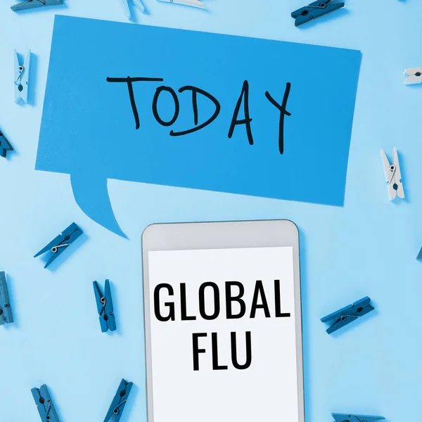 Text Showing Inspiration Global Flu Business Approach Common Communicable Illness — Stock Photo, Image