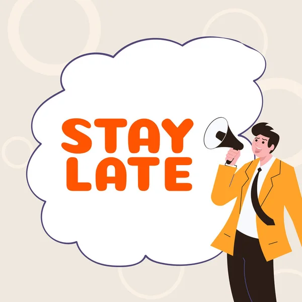 Conceptual Caption Stay Late Concept Meaning Routine Which Person Goes — Stockfoto