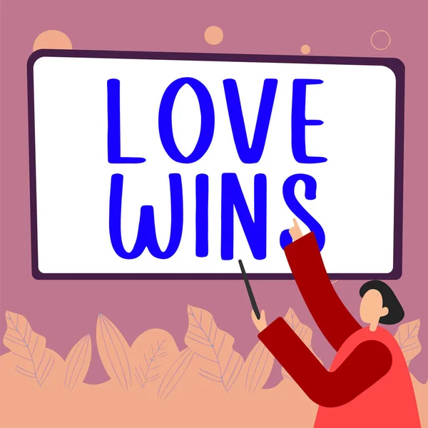 Text Sign Showing Love Wins Business Concept Used Celebrate Commemorate — ストック写真