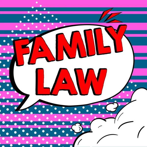 Sign Displaying Family Law Conceptual Photo Branch Law Deals Matters — Stock Fotó