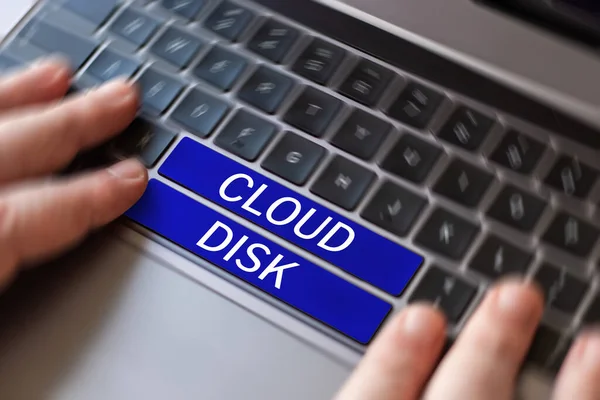 Text Caption Presenting Cloud Disk Business Showcase Web Base Service — стоковое фото