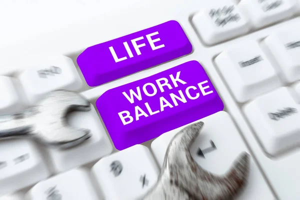 Sign displaying Life Work Balance, Concept meaning stability person needs between his job and personal time
