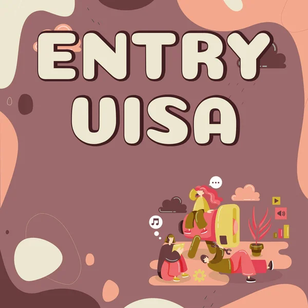 Text Sign Showing Entry Visa Business Concept Permission Enter Country — Stockfoto