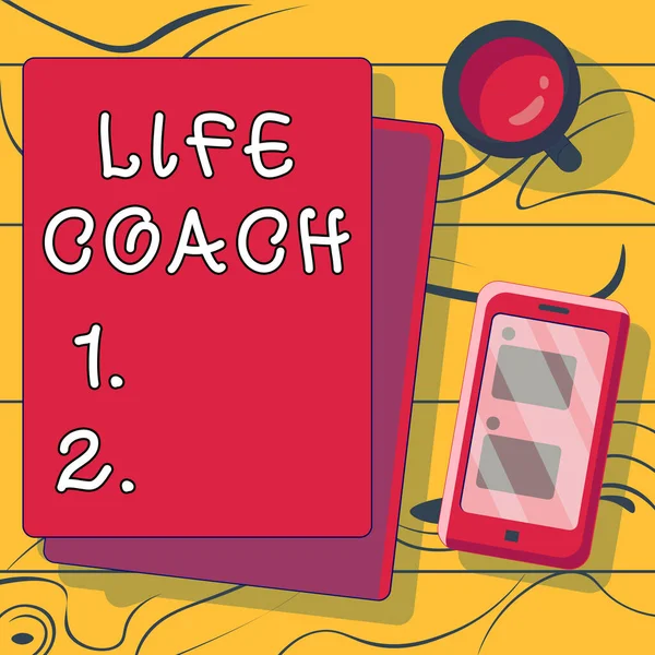 Text Rukopisu Life Coach Business Approach Osoba Která Svým Klientům — Stock fotografie