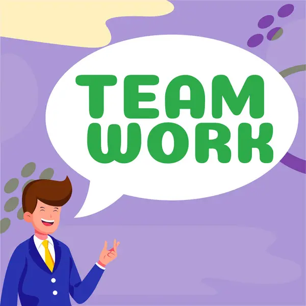 Sign Displaying Team Work Business Idea Combined Action Group Workgroup — 图库照片